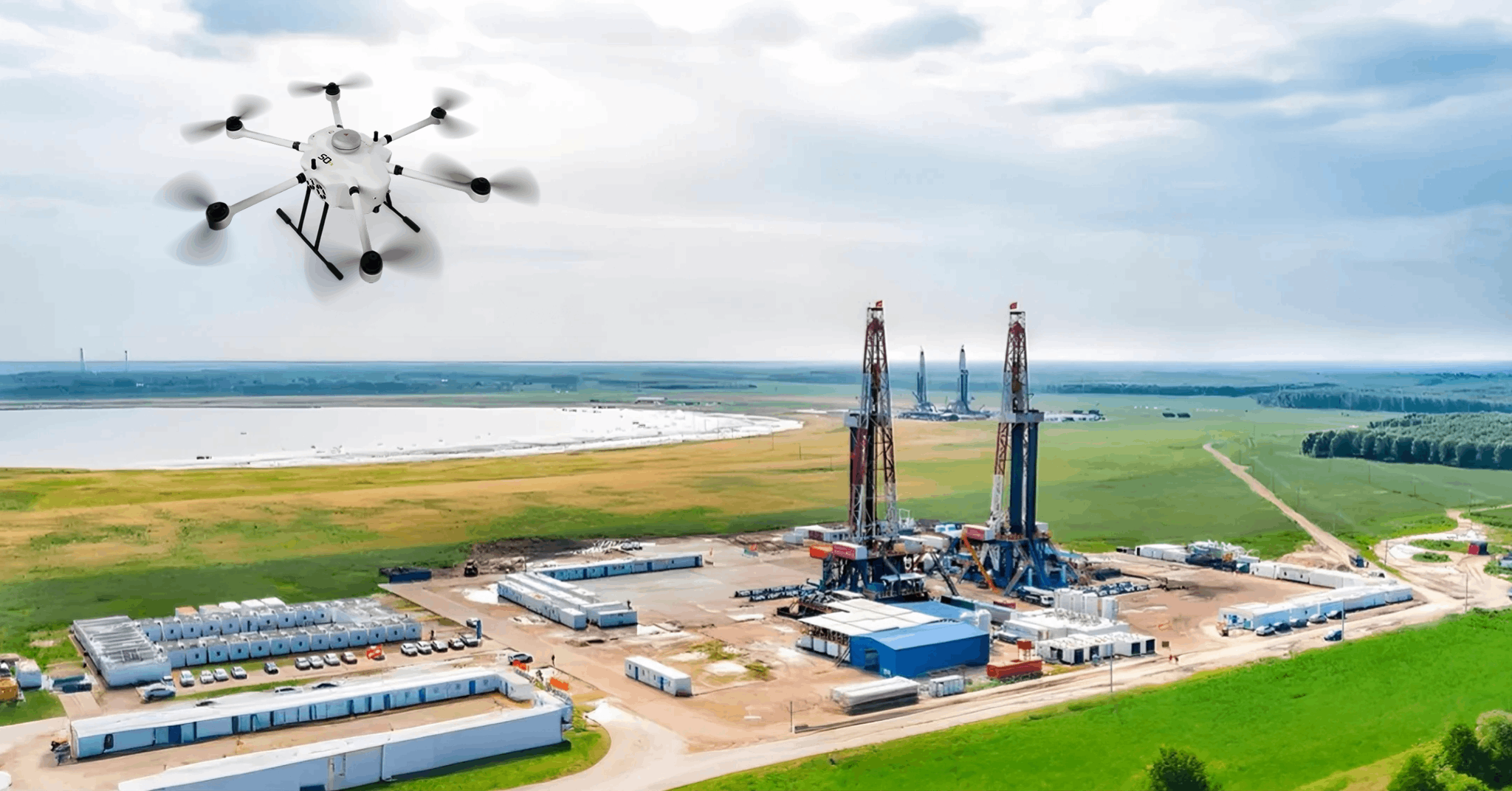 A Hydrogen-powered UAV Jointly Launched by Shenkai and Hanhydrogen Power (Zhuhai) Technology Co., Ltd. (Hanhydrogen) Completed Its Inspection and Test Flight Tasks in a Domestic Oilfield(图1)